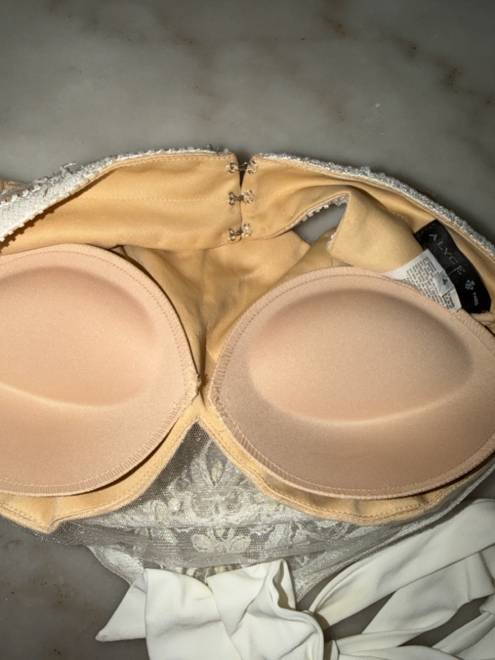 Alyce Paris Embroidered Halter Bralette Prom Crop Top - Picture 15 of 17